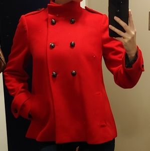 Banana Republic Red Wool Swing Coat